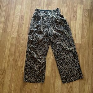 Leopard Print Wide-Leg Pants
